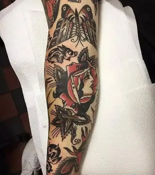纹身师tattooerjoeellis欧美老传统老风格oldschool纹身