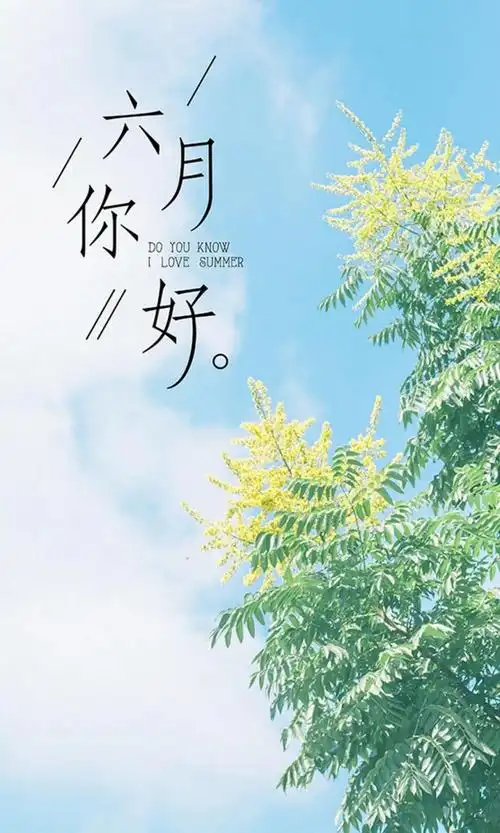 小清新六月你好背景图