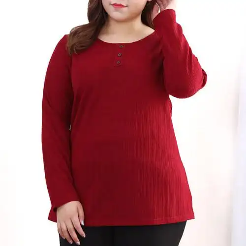 特大码女装300斤秋冬胖mm最爱西瓜红仙女肥婆显瘦打底衫200斤毛衣_7折