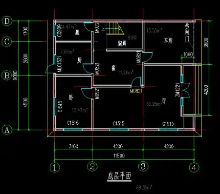 您好 能帮我设计个房屋建筑图么 面南背北 东西长12米南北11米
