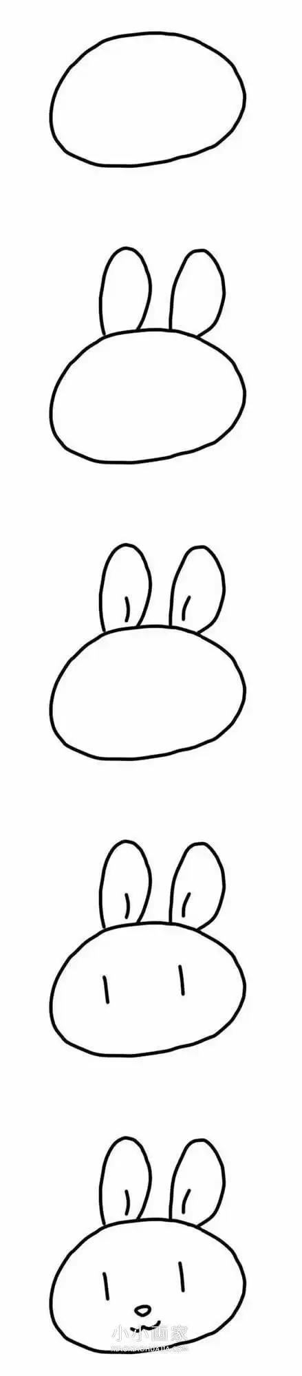 可爱卡通小白兔简笔画画法图片步骤