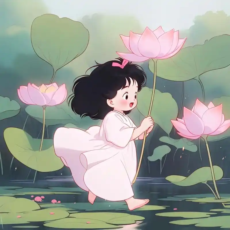 心平气荷 快快乐乐|可爱头像#治愈系 #治愈插画  - 抖音