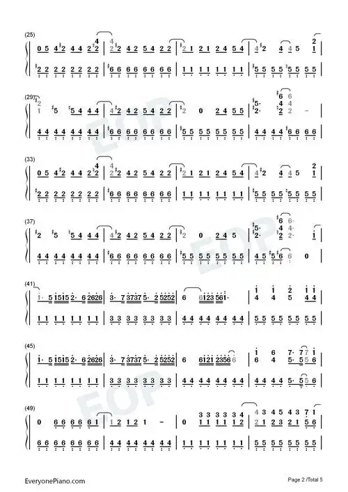 believe-海贼王op2双手简谱预览2-钢琴谱文件(五线谱,双手简谱,数字谱