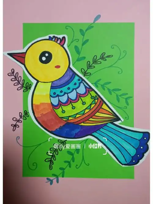创意美术可爱小鸟儿童画