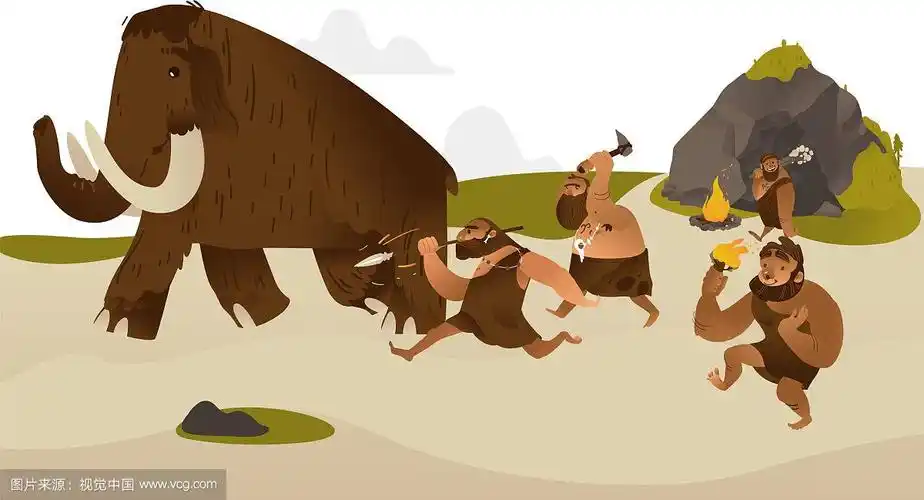远古穴居人用史前武器狩猎