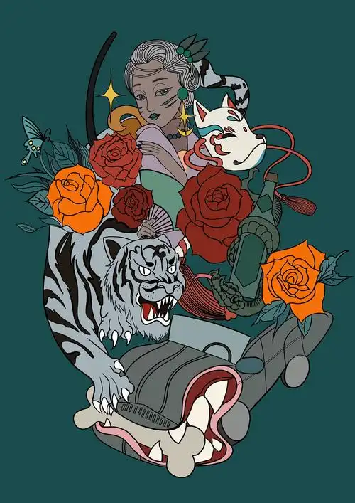 猫女|插画|创作习作|三颗懒_原创作品-站酷zcool