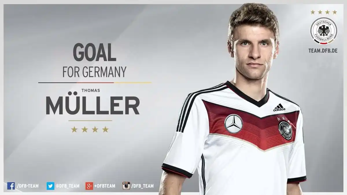 托马斯·穆勒,德国足球运动员,效力于德国足球甲级联赛拜仁慕尼黑及