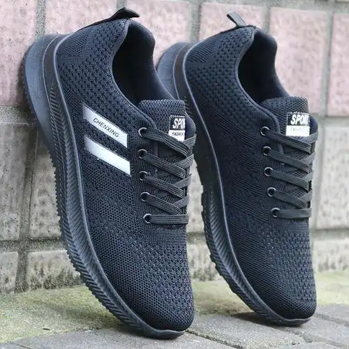 骆驼潮夏季男士透气网鞋防臭飞织网眼鞋洞洞鞋单鞋百搭潮休闲运动鞋子