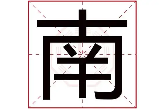 南字读音是 nán,起名笔画数是 9划,五行属 火.方向,跟"北"相对.