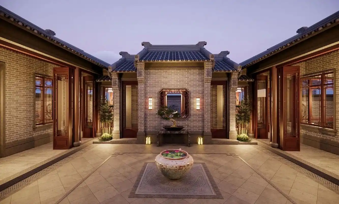 精美一层仿古四合院 创新的二进式空间 建筑面积360平米的北方四合院