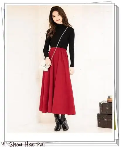 红色半身裙怎么搭配?30和40多岁女人秋天明艳造型推荐