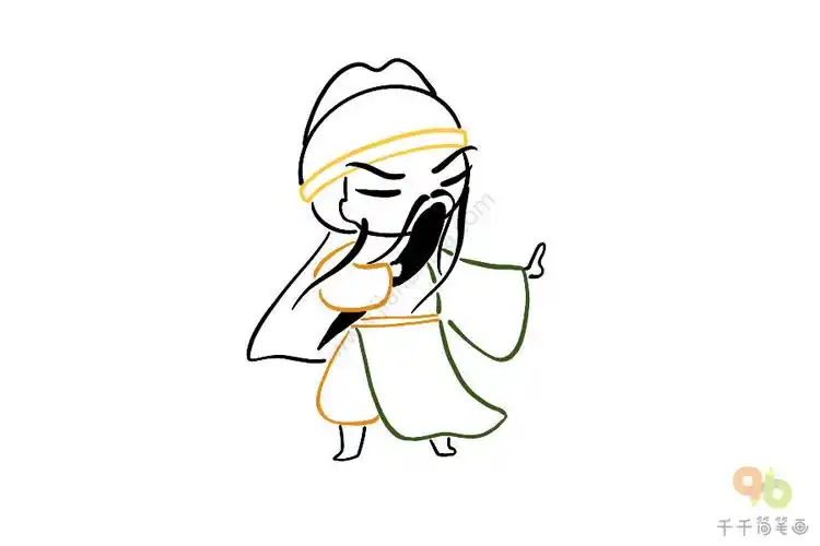 关羽简笔画图片关羽简笔画可爱,关羽的简笔画图片,三国演义关羽简笔画