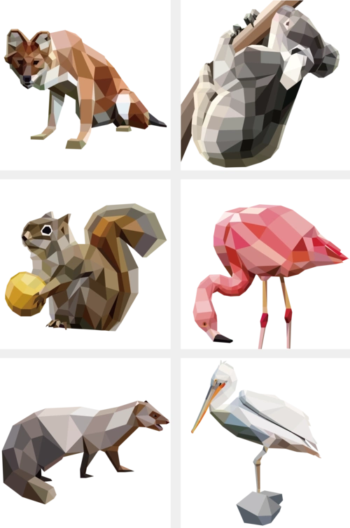 几何动物装饰插画图片