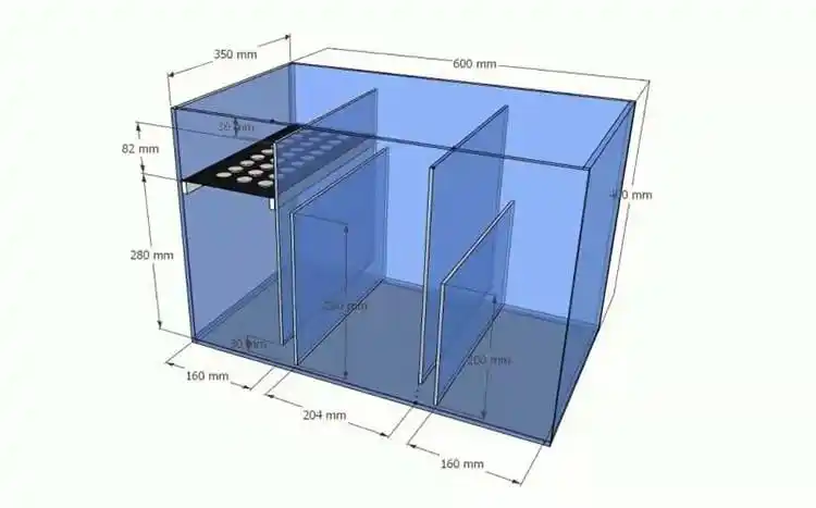 鱼缸底滤水族箱底滤缸底滤槽过滤缸尺寸定制三格字海缸虹吸现货四格