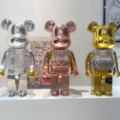 bearbrick10002g暴力熊手办电镀可发光积木熊潮牌大摆件装饰70cm