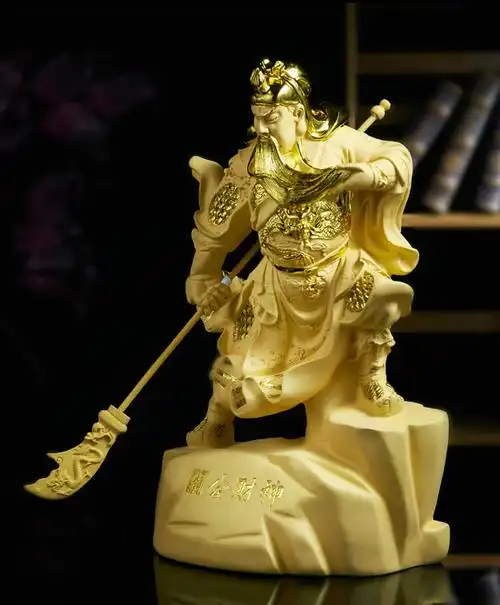 开光关公摆件金色关羽武财神佛像关二爷财神爷风水招财辟邪保平安