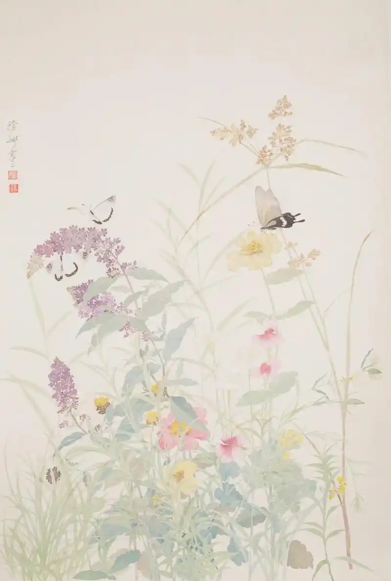 天津美术学院杨娜老师没骨作品#感受国画的意境之美 #名人字画 - 抖音