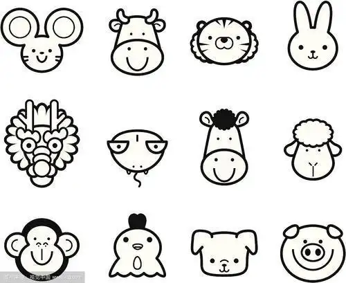 表情线条简笔画kitten小猫简笔画怎么画简笔画卡通动物类之熊猫狗丶猪