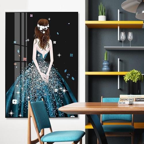 新款蒙娜丽莎十字绣套件卡通公主客厅儿童卧室人物图女孩背影婚纱