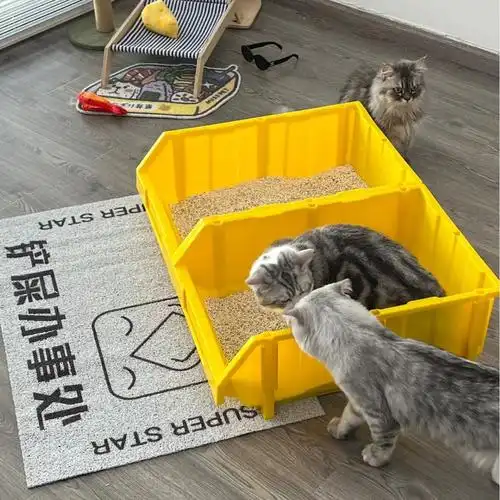 猫砂盆巨大号开放式集装周转箱特大号缅因猫咪屎盆巨型猫厕所