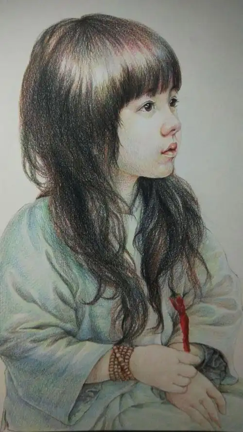 彩铅画女孩97