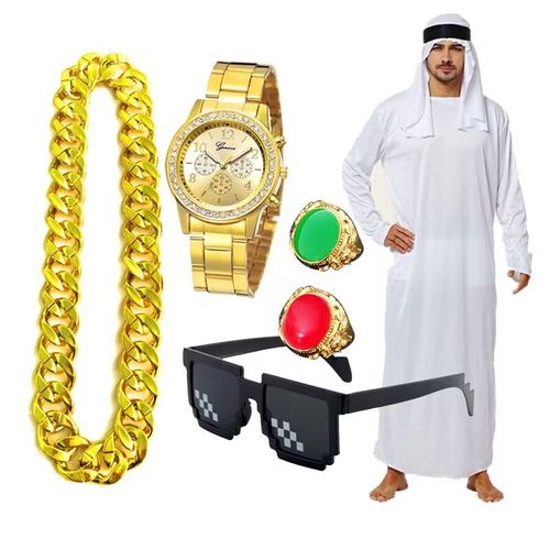 嘻哈仿真大金链子搞笑项链塑料假黄金土豪金项链男粗三件套饰品女