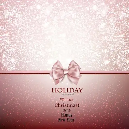 美丽的蝴蝶结丝带贺卡矢量背景图片分享