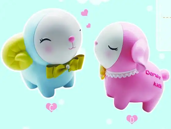 七号海盗村创意摆件 新款咪哆羊树脂钱罐 中号bb1014-2