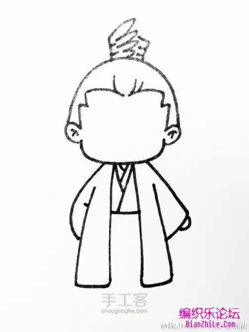 三国演义中的刘备简笔画怎么画