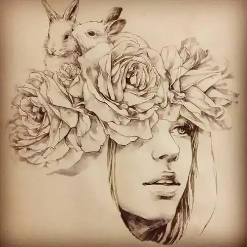 人与自然美女素描画:如果你讨厌削铅笔,那就玩下单色水墨素描吧_网易