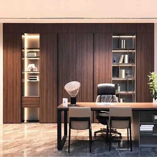 飞美家具 书房定制极简风进口爱格露水河可榻榻米衣柜书柜一体定制