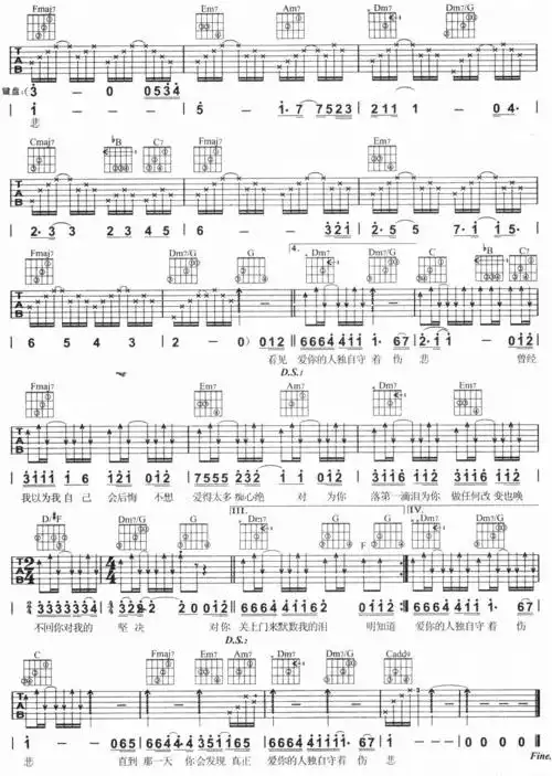 痴心绝对吉他谱