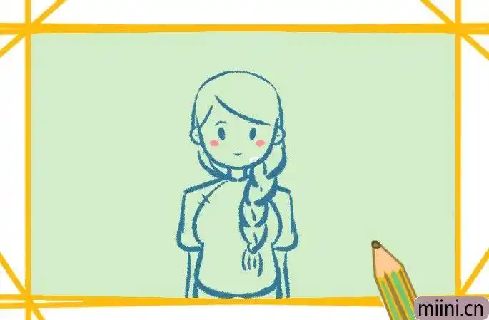 民国时期的女孩简笔画步骤教程