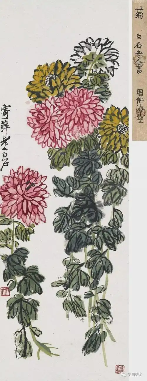 秋日赏齐白石的菊花