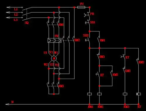 关于电机正反转星三角的图纸