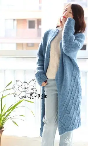 wilshaw 看图仿大牌粗针织女士棒针开衫大衣-编织教程-编织人生