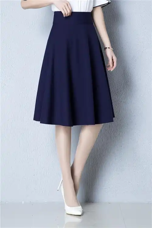 高腰a字裙中长款裙子女夏女款短裙半身裙半裙半截秋冬2018新款a型