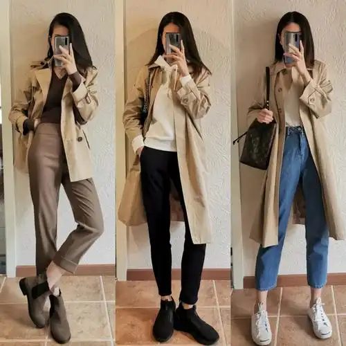 秋冬受宠的卡其色要怎么搭配?看这位时尚博主的穿搭,高级又气质_黑色