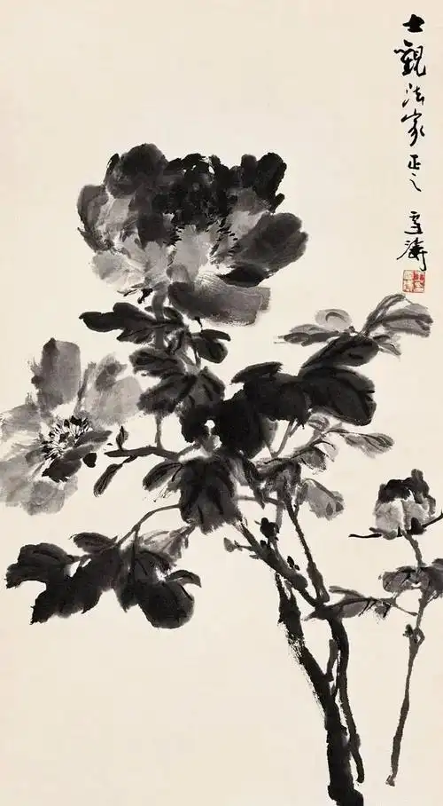 王雪涛画水墨牡丹,出神入化,令人拍案叫绝!