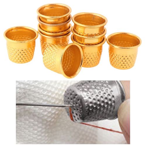 10pcs/lot gold color sewing thimbles metal finger protector