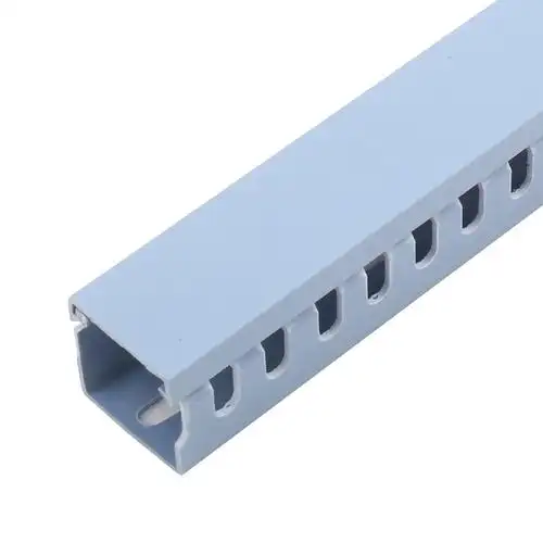 30x30蓝色开口压线槽 明装蓝色方形行线槽 绝缘电线塑料线槽盒