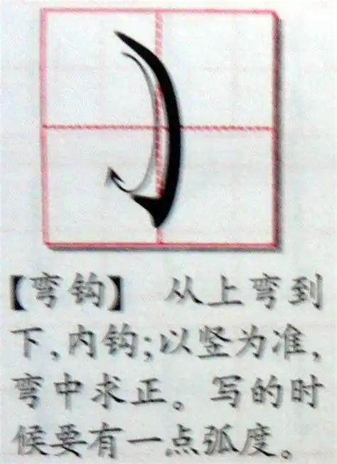 一年级汉字偏旁部首笔顺笔画弯钩怎么写_百度知道