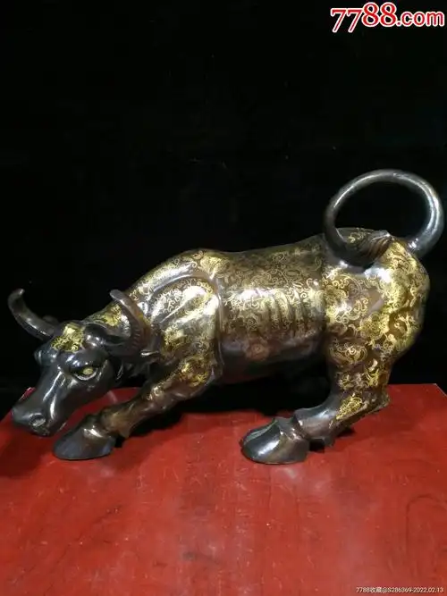 纯铜鎏金风水《牛转乾坤》摆件_铜杂件_鉴别图片_收藏价格_7788陶器
