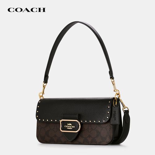 蔻驰(coach)女包奢侈品 morgan 老花酒神包单肩包520礼物送女友【保税