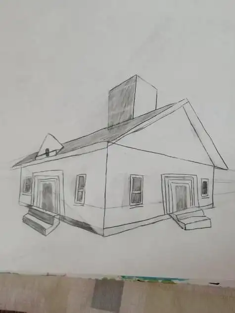 房子素描画房子素描画简单图片