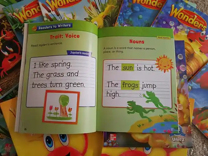 美国小学教材加州语文 wonders gk g1 g2 支持小达人点读笔送音频