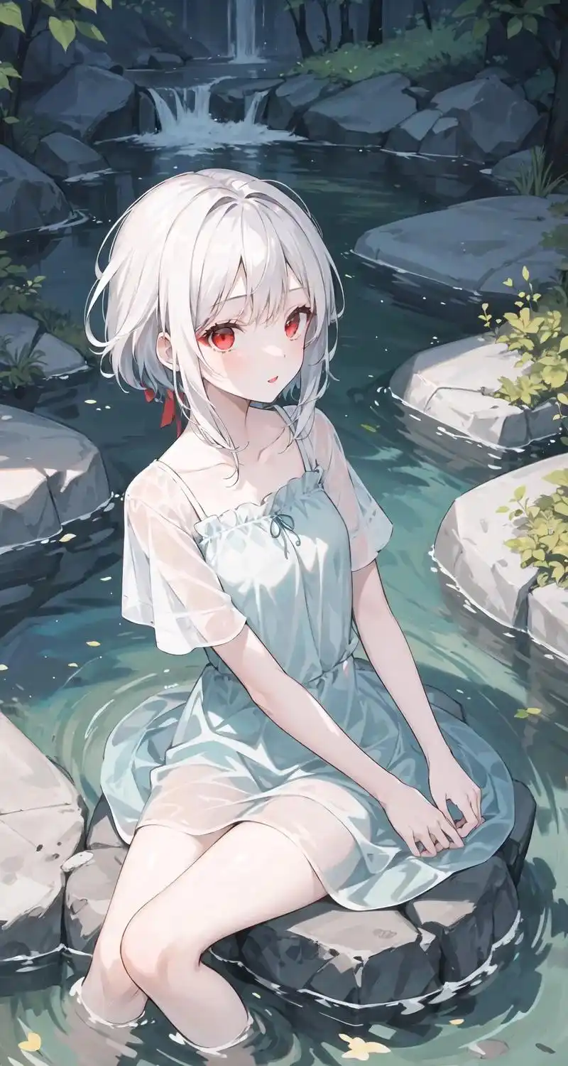 白发红瞳.#次元ai绘画 #动漫少女 #二次元图片 #手机墙 - 抖音