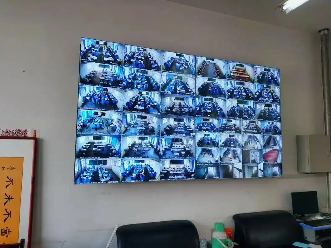 学校监控画面显示屏案例!#安防监控 #工程案例 #智能化弱电 - 抖音