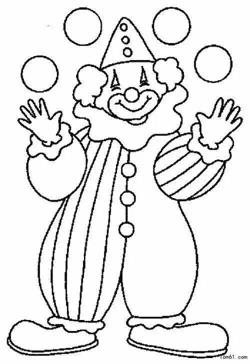 戴帽子小丑简笔画