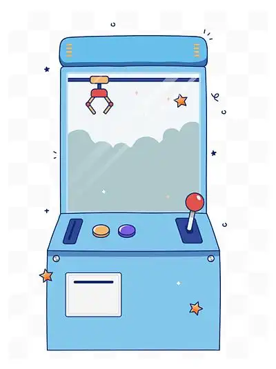 可爱扁平 i>风 /i>夹娃娃机矢量元素